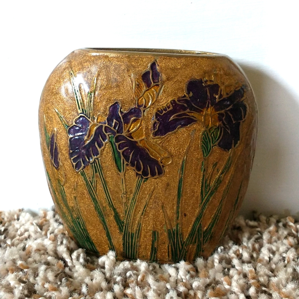 Penco Brass Iris mini vase